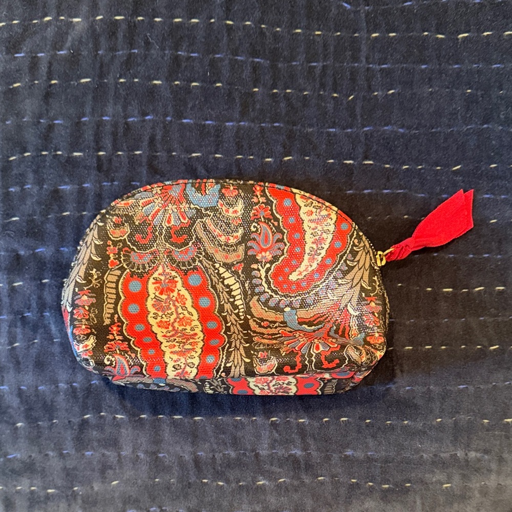J. CREW Canvas Paisley Print Zip Up Pouch
